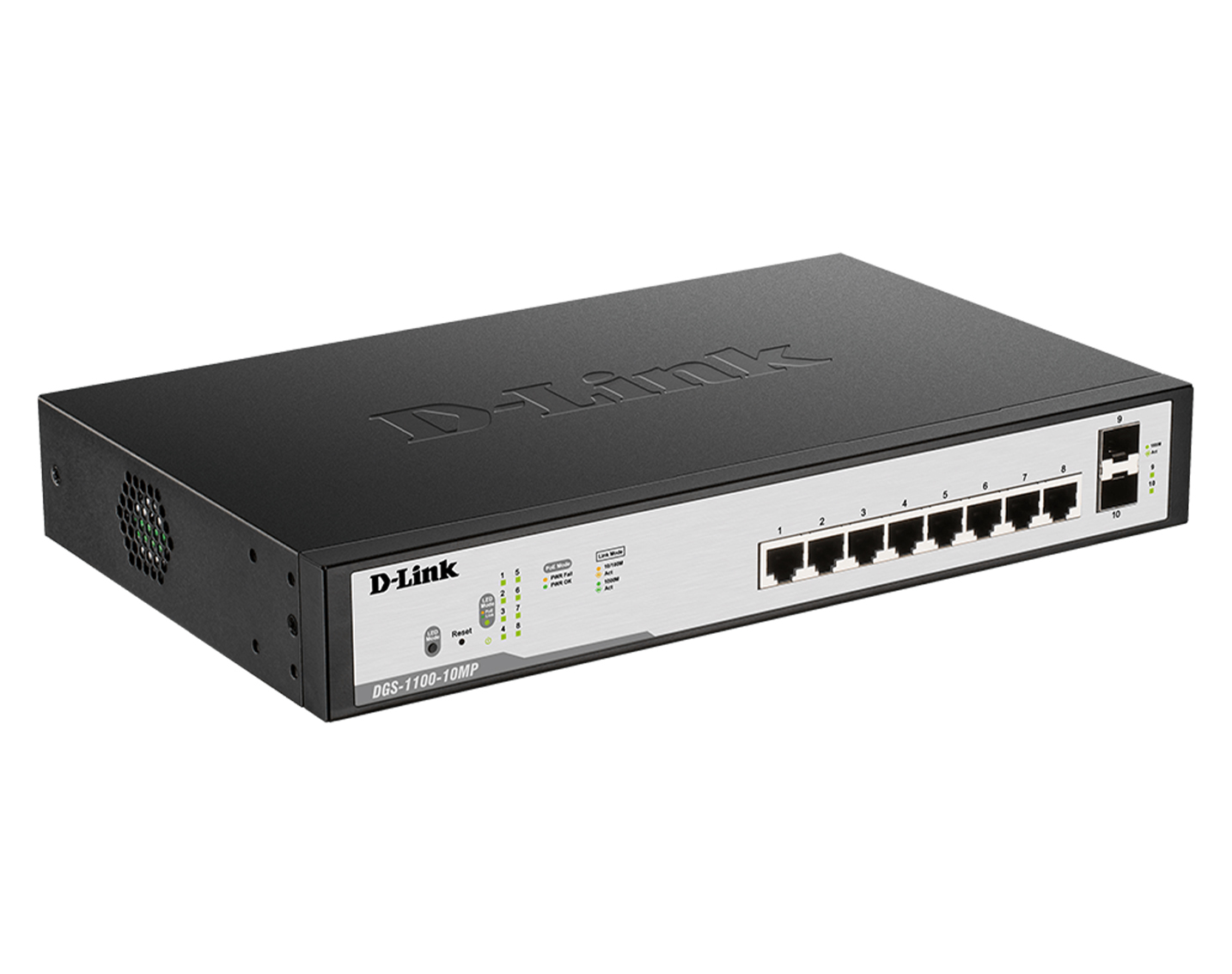 سوئیچ شبکه مدیریتی 10 پورت با 8 پورت PoE دی لینک مدل DGS-1100-10MP-3